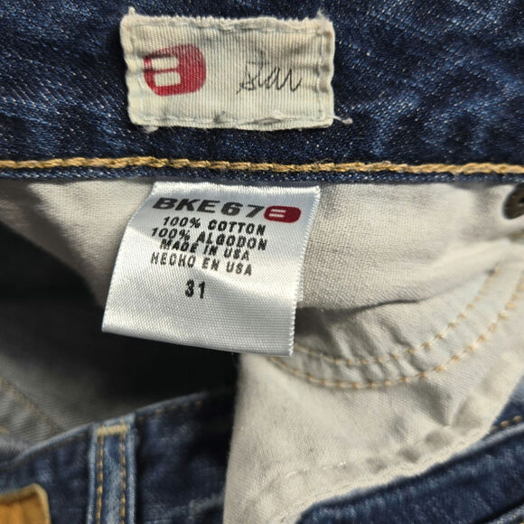 BKE Denim Buckle Star Womens 31 Blue Distressed Low Rise Crop Jeans USA (32x26) - Picture 4 of 10